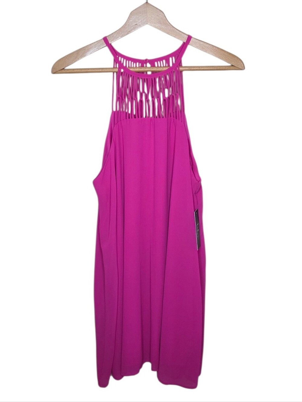 NWT Lulu's Tell Me Hot Pink Caged Neckline Swing Dress Size XL Barbiecore